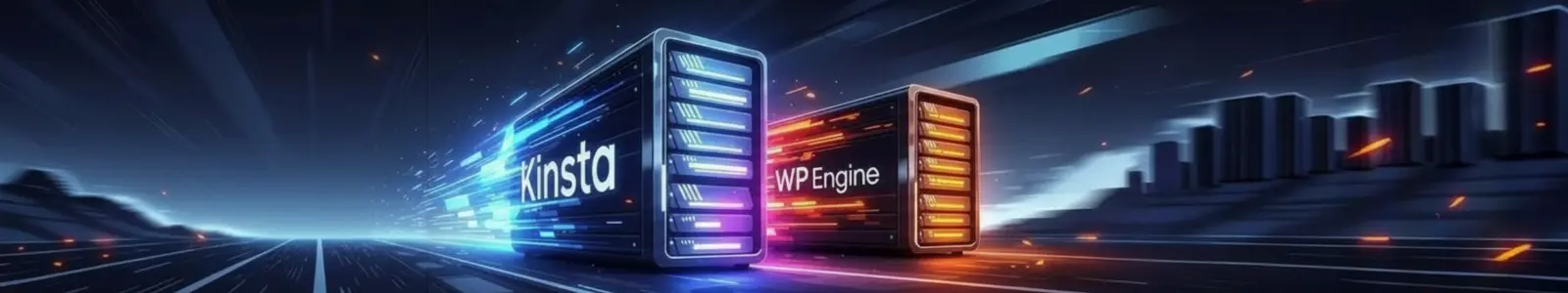 Kinsta server wins digital race against WP Engine, showing faster managed WordPress hosting speed and performance.